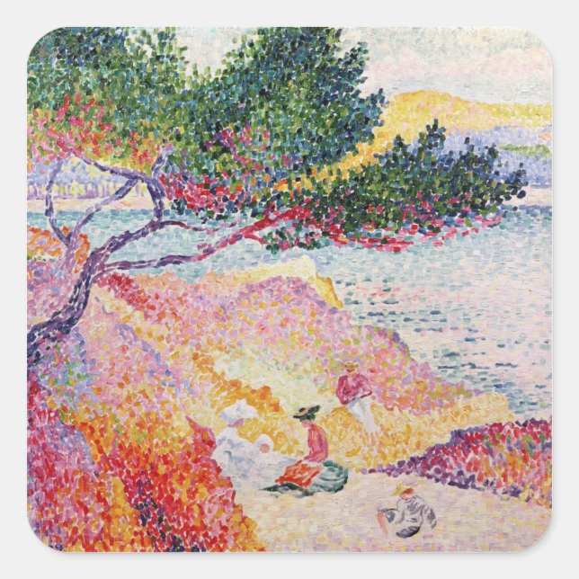 La Plage de Saint-Clair, 1906-07 Square Sticker (Front)