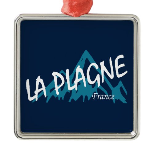 La Plagne France Mountains Metal Ornament