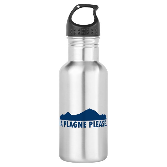 La Plagne France Please Stainless Steel Water Bottle (Front)