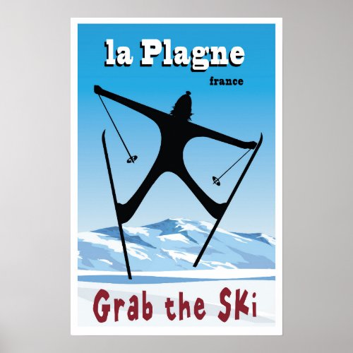 La Plagne France Ski Poster