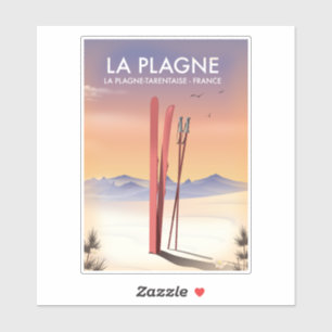 La Plagne ,La Plagne-Tarentaise, France ski poster Sticker