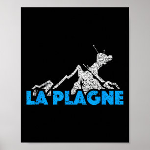 La Plagne Skiing Snowboarding France Resort Distre Poster