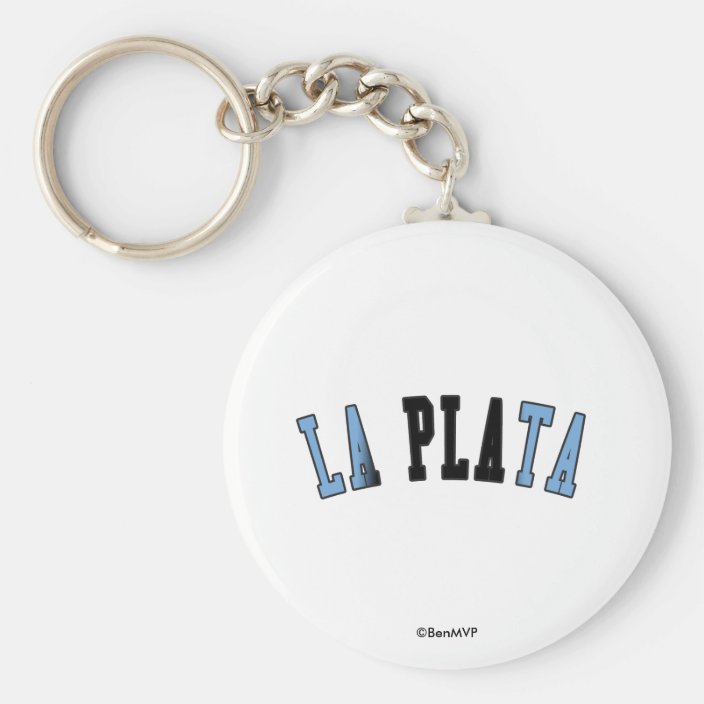 La Plata in Argentina National Flag Colors Keychain