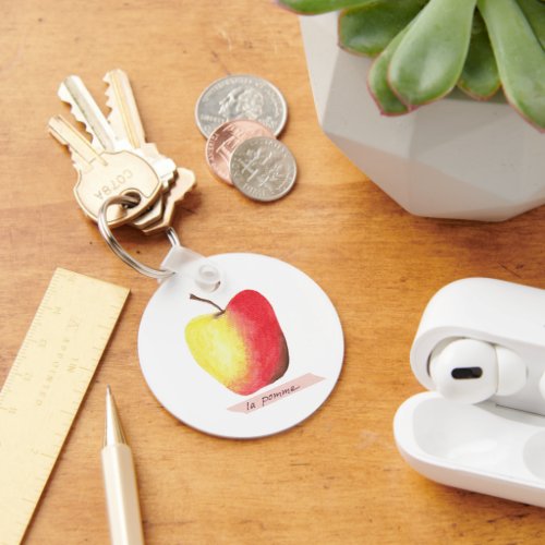 La pomme  The apple French learning Keychain