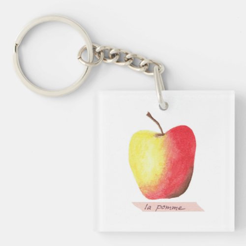 La pomme  The apple French learning Keychain