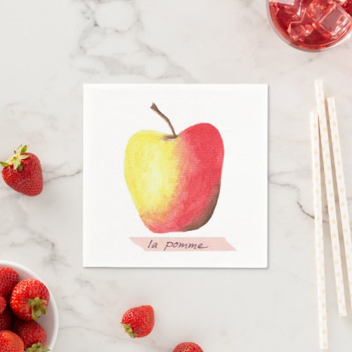 La pomme  The apple French learning Napkins