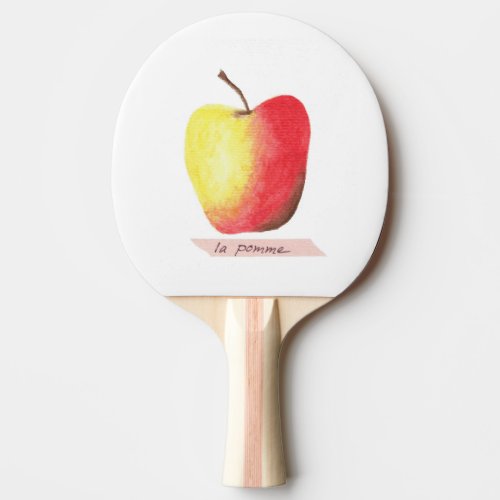 La pomme  The apple French learning Ping Pong Paddle