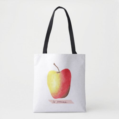 La pomme  The apple French learning Tote Bag