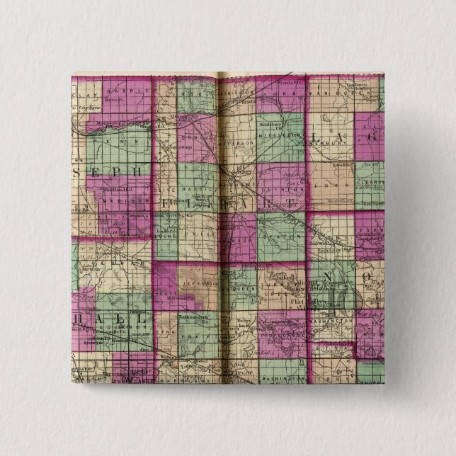 La Porte County and St Joseph County Pinback Button (Front)