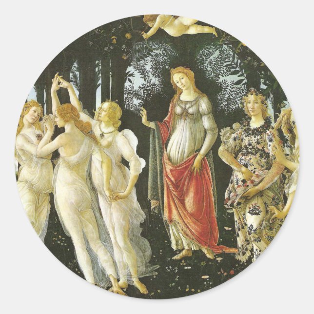 La Primavera by Sandro Botticelli Classic Round Sticker (Front)
