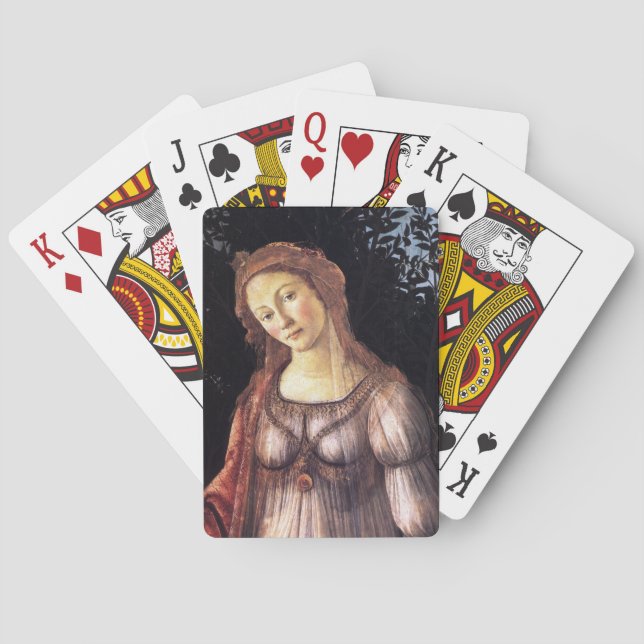 La Primavera in detail by Sandro Botticelli Poker Cards (Back)