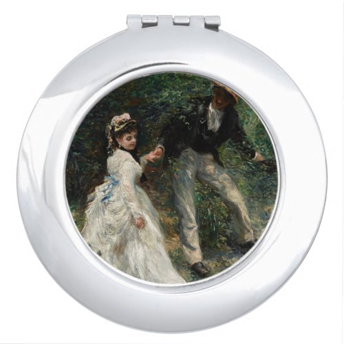 La Promenade Renoir Couple Walking Painting Art Compact Mirror