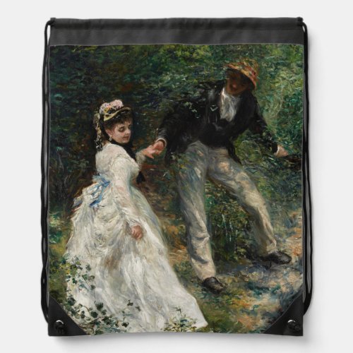 La Promenade Renoir Couple Walking Painting Art Drawstring Bag