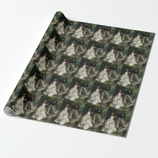 La Promenade Renoir Couple Walking Painting Art Wrapping Paper (Unrolled)
