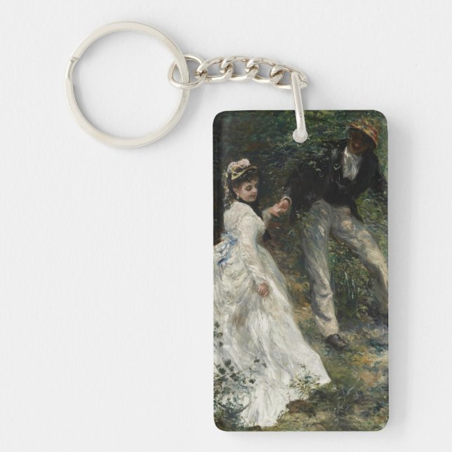 La Promenade Renoir Impressionist Painting Art Keychain (Front)