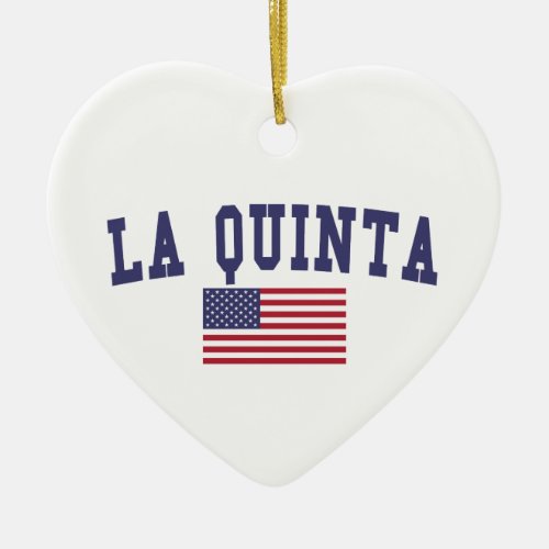 La Quinta US Flag Ceramic Ornament