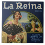 La Reina Orange Crate Label Tile at Zazzle