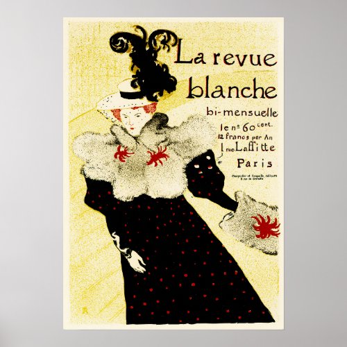 LA REVUE BLANCHE Paris Magazine Toulouse Lautrec Poster