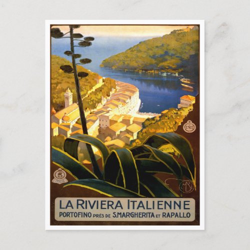La Riviera Italienne Italy Vintage Travel Postcard