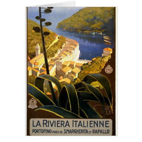 La Riviera Italienne Portofino Travel Poster 1920