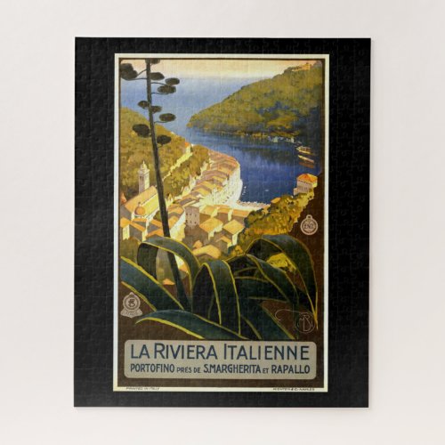 La Riviera Italienne vintage travel poster Jigsaw Puzzle