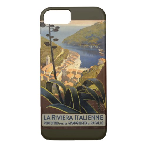 La Riviera Italienne Vintage Travel Poster Restore iPhone 87 Case