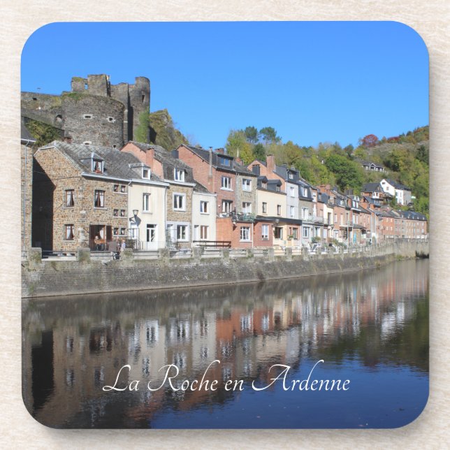 La Roche en Ardenne View, Belgium Beverage Coaster (Front)