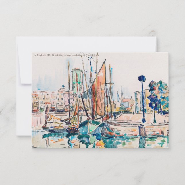 La Rochelle (1911) painting by Paul Signac Thank You Card (Front)