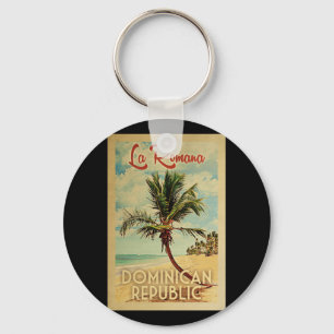 La Romana Palm Tree Vintage Travel Keychain