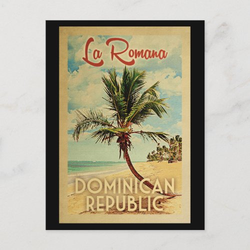 La Romana Palm Tree Vintage Travel Postcard