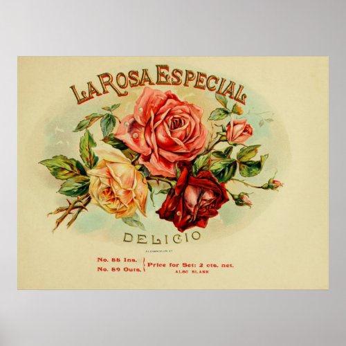 LARosaESpecial Cigar Box Labels Poster