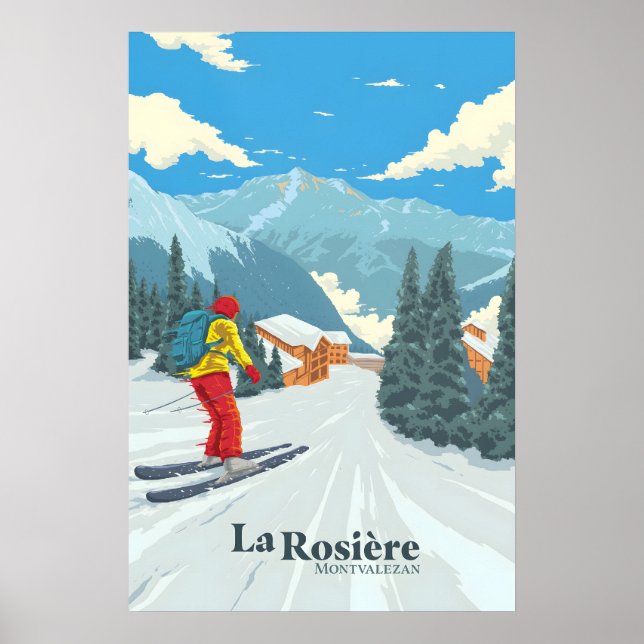 La Rosiere Ski Resort Travel Poster (Front)