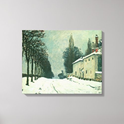 La Route de Louveciennes Hiver 1874 oil on canv Canvas Print