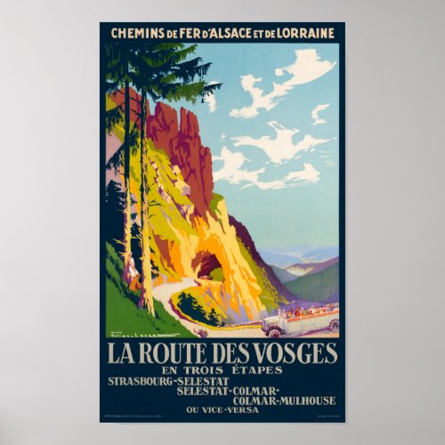La route des Vosges France Vintage Poster 1925
