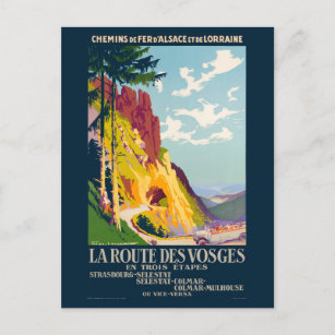 La route des Vosges France Vintage Poster 1925 Postcard