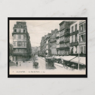 La Rue de Paris, Le Havre, France Vintage Postcard