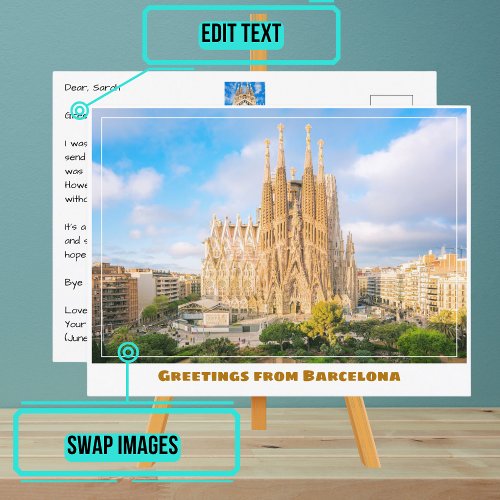 La Sagrada Familia Barcelona Spain Modern Postcard