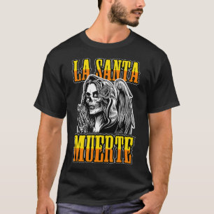 La Santa Muerte Praying Angel Dia De Los Muertos M T-Shirt