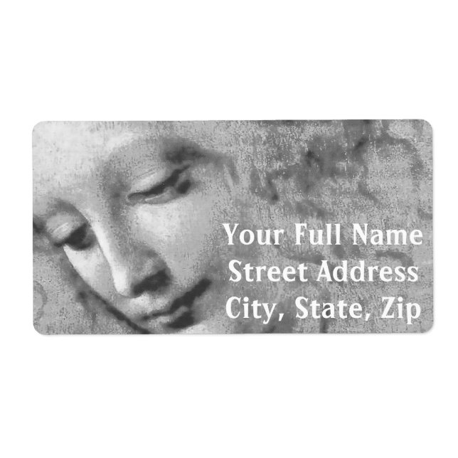 La Scapigliata by Leonardo da Vinci Label (Front)