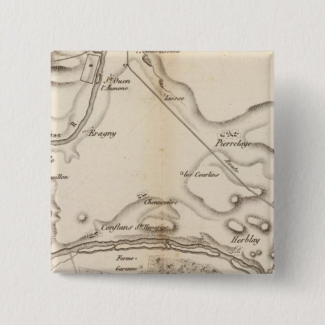 La Seine, l'Oise Pinback Button (Front)