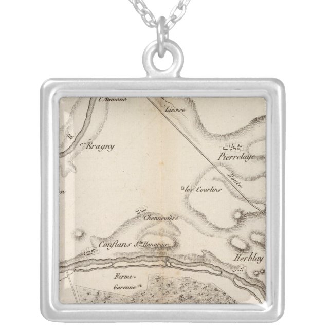 La Seine, l'Oise Silver Plated Necklace (Front)