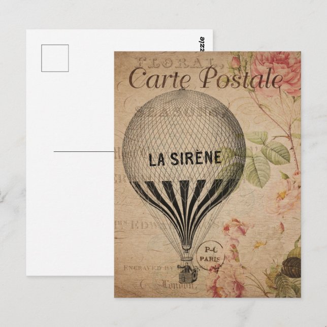 La Seréne Hot Air Balloon Postcard (Front/Back)