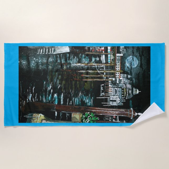 la Serenissima - Venice by Moonlight Beach Towel (Front)