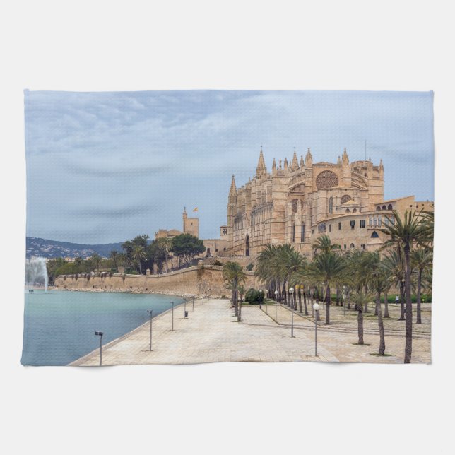 La Seu, the Cathedral of Palma de Mallorca - Spain Kitchen Towel (Horizontal)