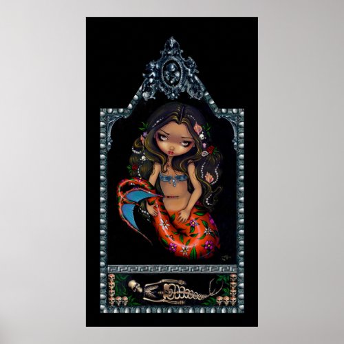 La Sirena mermaid day of the dead Art Print