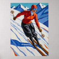 LA SKIEUSE (The Skier) - Original Art Deco Artwork