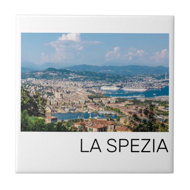 La Spezia Cityscape Liguria Italy Holiday Souvenir Ceramic Tile (Front)