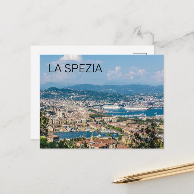 La Spezia Cityscape Liguria Italy Holiday Souvenir Postcard (Front/Back In Situ)