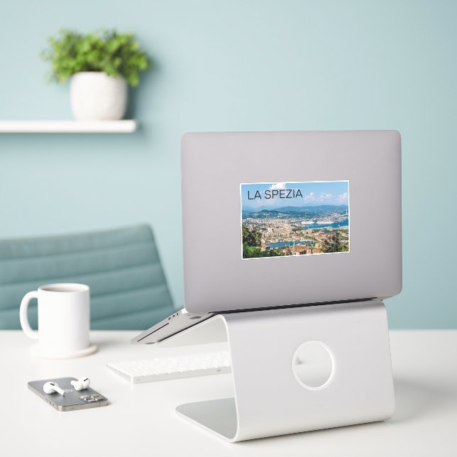 La Spezia Cityscape Liguria Italy Holiday Souvenir Sticker (Laptop On Desk)