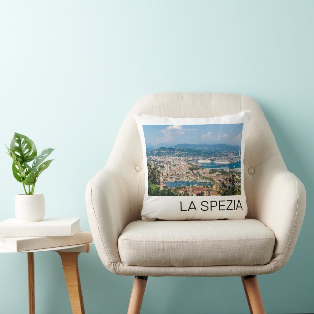 La Spezia Cityscape Liguria Italy Holiday Souvenir Throw Pillow (Chair)